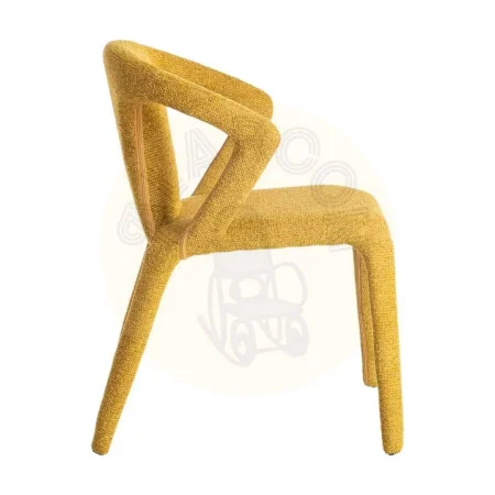Silla tapizada jaspeada mostaza en tejido contract con estructura metálica 52.50x59x79cm - Ixia - 615369IX - foto-secundaria-2