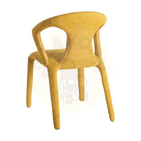 Silla tapizada jaspeada mostaza en tejido contract con estructura metálica 52.50x59x79cm - Ixia - 615369IX - foto-secundaria-3