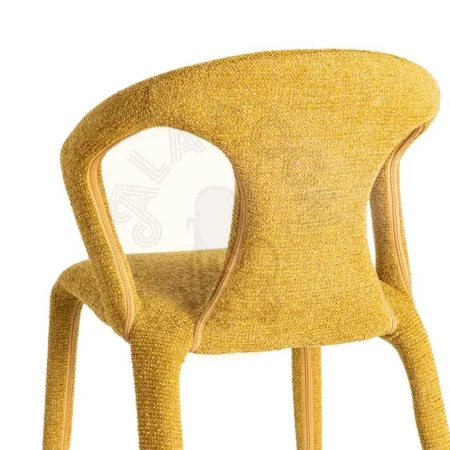 Silla tapizada jaspeada mostaza en tejido contract con estructura metálica 52.50x59x79cm - Ixia - 615369IX - foto-secundaria-4