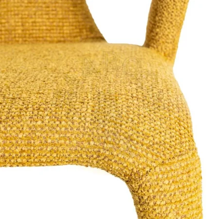 Silla tapizada jaspeada mostaza en tejido contract con estructura metálica 52.50x59x79cm - Ixia - 615369IX - foto-secundaria-6
