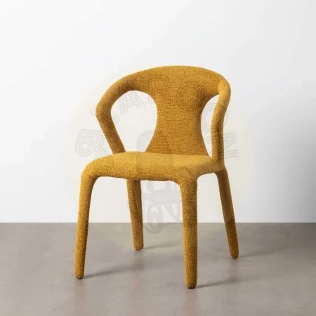 Silla tapizada jaspeada mostaza en tejido contract con estructura metálica 52.50x59x79cm - Ixia - 615369IX - foto-secundaria-9
