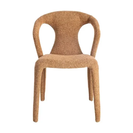 Silla tapizada jaspeado marrón con estructura metálica 52.50x59x79cm - Ixia - 615370IX - foto-blanco
