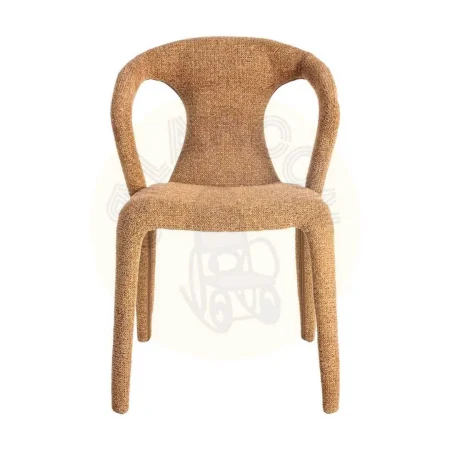Silla tapizada jaspeado marrón con estructura metálica 52.50x59x79cm - Ixia - 615370IX - foto-secundaria-1