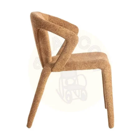 Silla tapizada jaspeado marrón con estructura metálica 52.50x59x79cm - Ixia - 615370IX - foto-secundaria-2