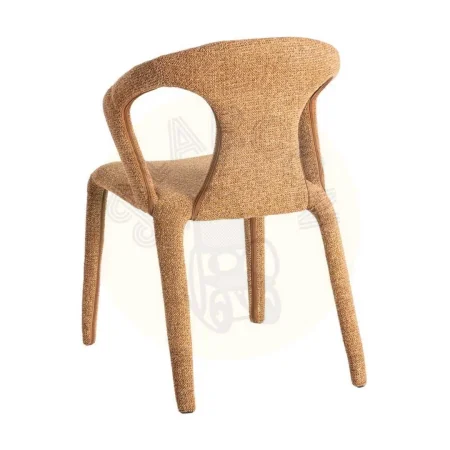Silla tapizada jaspeado marrón con estructura metálica 52.50x59x79cm - Ixia - 615370IX - foto-secundaria-3