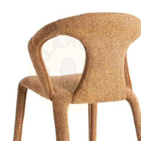 Silla tapizada jaspeado marrón con estructura metálica 52.50x59x79cm - Ixia - 615370IX - foto-secundaria-4