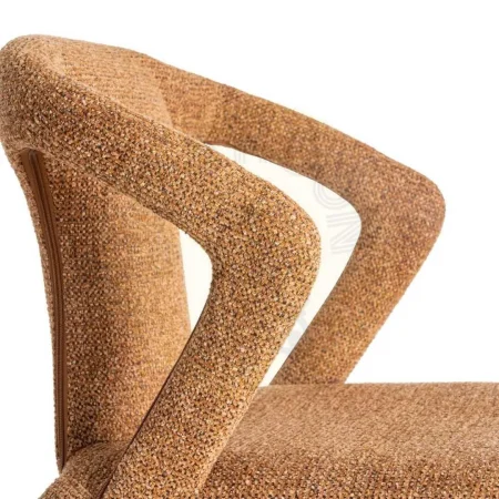 Silla tapizada jaspeado marrón con estructura metálica 52.50x59x79cm - Ixia - 615370IX - foto-secundaria-5