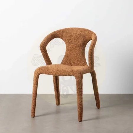 Silla tapizada jaspeado marrón con estructura metálica 52.50x59x79cm - Ixia - 615370IX - foto-secundaria-9