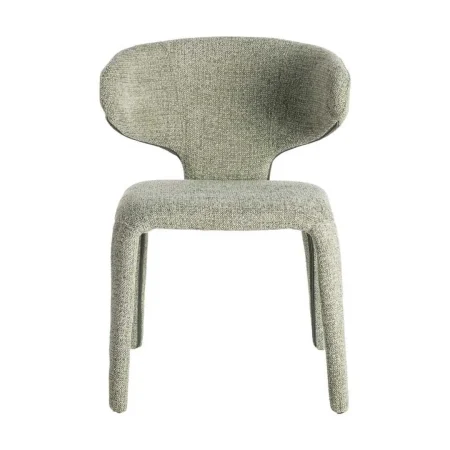 Silla tapizada en tejido jaspeado verde con estructura metálica 58x60x81cm - Ixia - 615372IX - foto-blanco