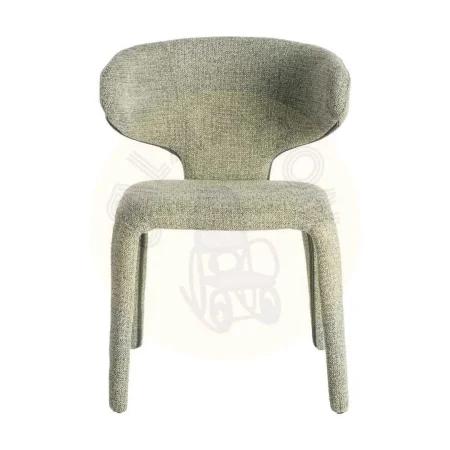 Silla tapizada en tejido jaspeado verde con estructura metálica 58x60x81cm - Ixia - 615372IX - foto-secundaria-1
