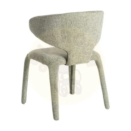 Silla tapizada en tejido jaspeado verde con estructura metálica 58x60x81cm - Ixia - 615372IX - foto-secundaria-3