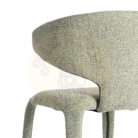 Silla tapizada en tejido jaspeado verde con estructura metálica 58x60x81cm - Ixia - 615372IX - foto-secundaria-4