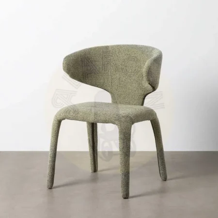 Silla tapizada en tejido jaspeado verde con estructura metálica 58x60x81cm - Ixia - 615372IX - foto-secundaria-8