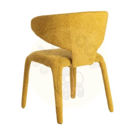 Silla tapizada jaspeada en tejido mostaza con estructura metálica 58x60x81cm - Ixia - 615373IX - foto-secundaria-3