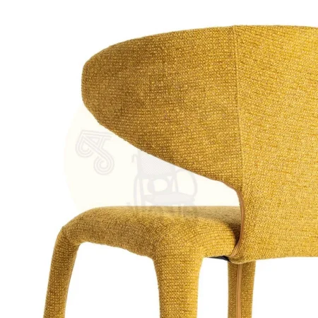 Silla tapizada jaspeada en tejido mostaza con estructura metálica 58x60x81cm - Ixia - 615373IX - foto-secundaria-4