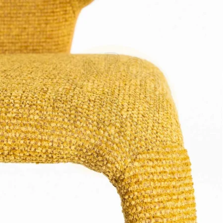 Silla tapizada jaspeada en tejido mostaza con estructura metálica 58x60x81cm - Ixia - 615373IX - foto-secundaria-5