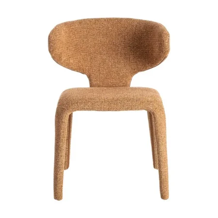 Silla en tejido jaspeado marrón con estructura metálica 58x60x81cm - Ixia - 615374IX - foto-blanco