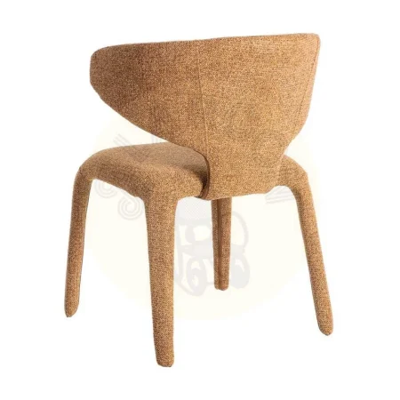 Silla en tejido jaspeado marrón con estructura metálica 58x60x81cm - Ixia - 615374IX - foto-secundaria-1