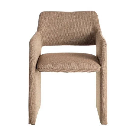 Silla Espiga en tejido marrón con estructura metálica 58x62.50x78cm - Ixia - 615375IX - foto-blanco