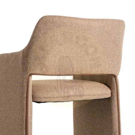 Silla Espiga en tejido marrón con estructura metálica 58x62.50x78cm - Ixia - 615375IX - foto-secundaria-3