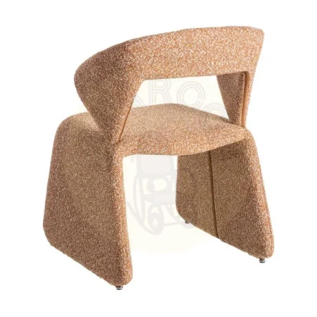 Silla tapizada en tejido salmón con estructura metálica certificada EN16139 altura de asiento 47cm 59x63x81cm - Ixia - 615377IX - foto-secundaria-3