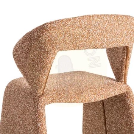 Silla tapizada en tejido salmón con estructura metálica certificada EN16139 altura de asiento 47cm 59x63x81cm - Ixia - 615377IX - foto-secundaria-4