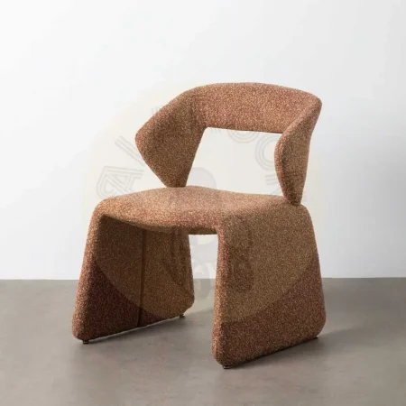 Silla tapizada en tejido salmón con estructura metálica certificada EN16139 altura de asiento 47cm 59x63x81cm - Ixia - 615377IX - foto-secundaria-9