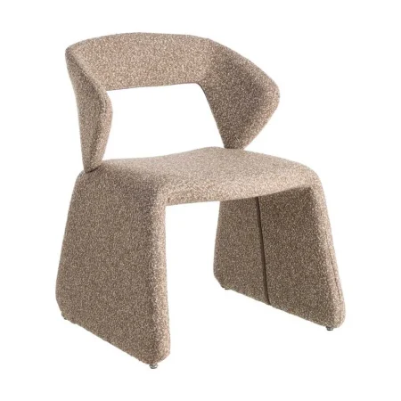 Silla beige de tejido con estructura metálica asiento 47cm 59x63x81cm - Ixia - 615378IX - foto-blanco