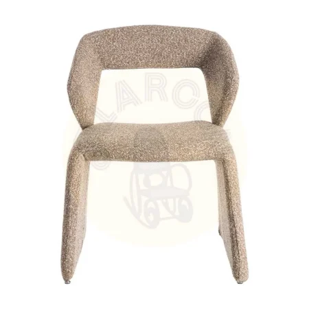 Silla beige de tejido con estructura metálica asiento 47cm 59x63x81cm - Ixia - 615378IX - foto-secundaria-1