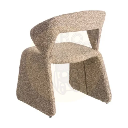 Silla beige de tejido con estructura metálica asiento 47cm 59x63x81cm - Ixia - 615378IX - foto-secundaria-3