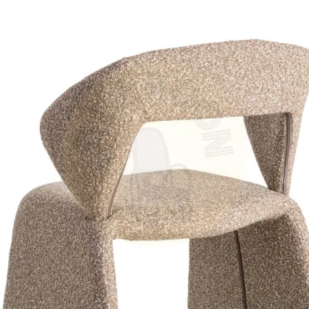 Silla beige de tejido con estructura metálica asiento 47cm 59x63x81cm - Ixia - 615378IX - foto-secundaria-4