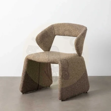 Silla beige de tejido con estructura metálica asiento 47cm 59x63x81cm - Ixia - 615378IX - foto-secundaria-9
