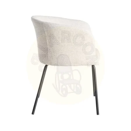 Silla tapizada en tejido crema con estructura de metal 61x56x77.50cm - Ixia - 615379IX - foto-secundaria-1