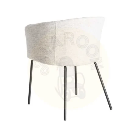 Silla tapizada en tejido crema con estructura de metal 61x56x77.50cm - Ixia - 615379IX - foto-secundaria-3