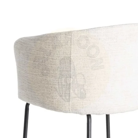 Silla tapizada en tejido crema con estructura de metal 61x56x77.50cm - Ixia - 615379IX - foto-secundaria-4