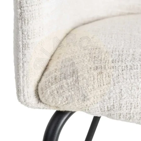 Silla tapizada en tejido crema con estructura de metal 61x56x77.50cm - Ixia - 615379IX - foto-secundaria-6