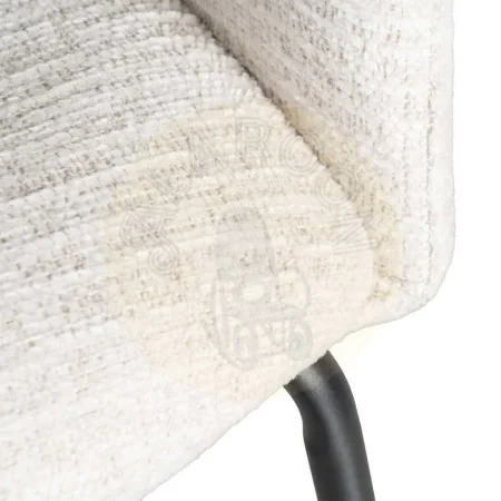 Silla tapizada en tejido crema con estructura de metal 61x56x77.50cm - Ixia - 615379IX - foto-secundaria-7
