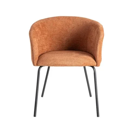 Silla color calabaza en tejido y metal asiento 47cm 61x56x77.50cm - Ixia - 615380IX - foto-blanco