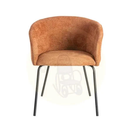 Silla color calabaza en tejido y metal asiento 47cm 61x56x77.50cm - Ixia - 615380IX - foto-secundaria-1