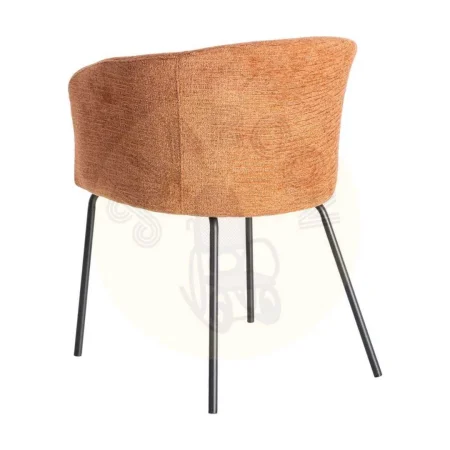 Silla color calabaza en tejido y metal asiento 47cm 61x56x77.50cm - Ixia - 615380IX - foto-secundaria-3