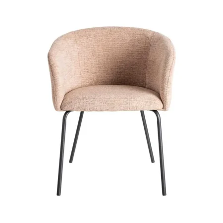 Silla rosa tapizada en tejido con estructura metálica para salón asiento 47cm 61x56x77.50cm - Ixia - 615381IX - foto-blanco