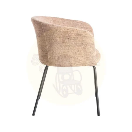 Silla rosa tapizada en tejido con estructura metálica para salón asiento 47cm 61x56x77.50cm - Ixia - 615381IX - foto-secundaria-1