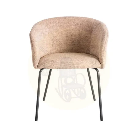Silla rosa tapizada en tejido con estructura metálica para salón asiento 47cm 61x56x77.50cm - Ixia - 615381IX - foto-secundaria-2