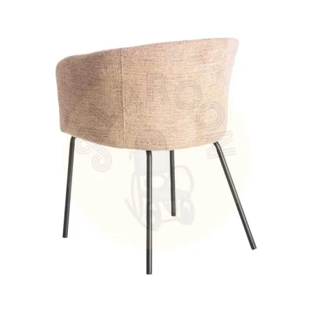 Silla rosa tapizada en tejido con estructura metálica para salón asiento 47cm 61x56x77.50cm - Ixia - 615381IX - foto-secundaria-3
