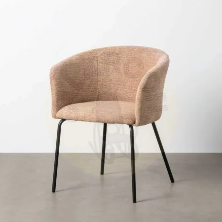 Silla rosa tapizada en tejido con estructura metálica para salón asiento 47cm 61x56x77.50cm - Ixia - 615381IX - foto-secundaria-9
