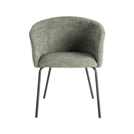 Silla verde tapizada en tejido con estructura metálica para salón altura asiento 48.5cm 60.50x55x78.50cm - Ixia - 615382IX - foto-blanco