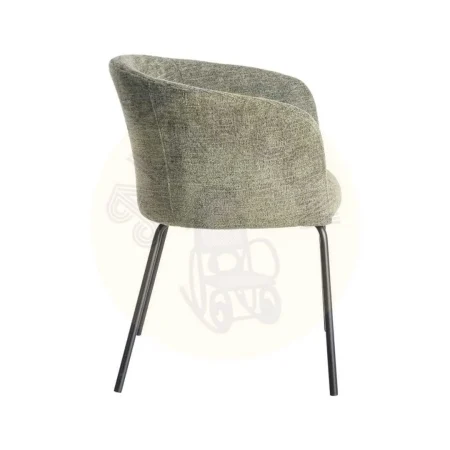 Silla verde tapizada en tejido con estructura metálica para salón altura asiento 48.5cm 60.50x55x78.50cm - Ixia - 615382IX - foto-secundaria-1