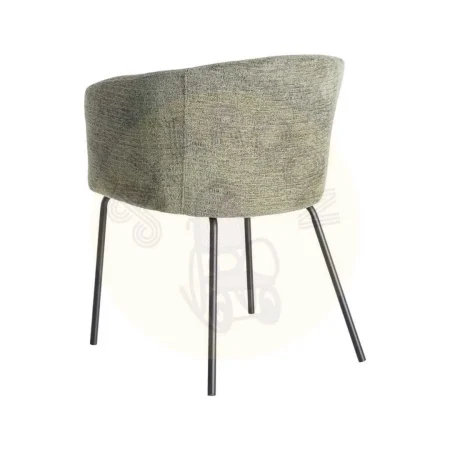Silla verde tapizada en tejido con estructura metálica para salón altura asiento 48.5cm 60.50x55x78.50cm - Ixia - 615382IX - foto-secundaria-3