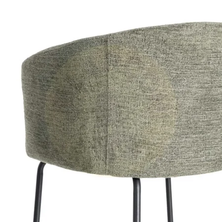 Silla verde tapizada en tejido con estructura metálica para salón altura asiento 48.5cm 60.50x55x78.50cm - Ixia - 615382IX - foto-secundaria-4