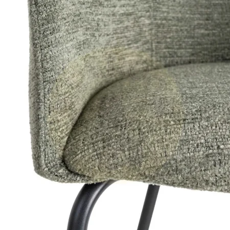 Silla verde tapizada en tejido con estructura metálica para salón altura asiento 48.5cm 60.50x55x78.50cm - Ixia - 615382IX - foto-secundaria-6